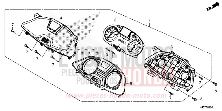 METER (NSS125DF/ADF/ADH) for Forza 125 MAT CYNOS GRAY METALLIC (NH312) from 2015